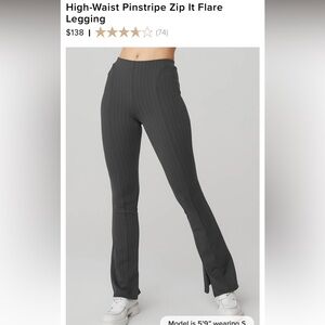 High-Waist Pinstripe Zip It Flare Legging